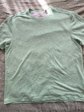 Tasso Elba Men’s Green Striped Lightweight UV Protection T-Shirt Size Large